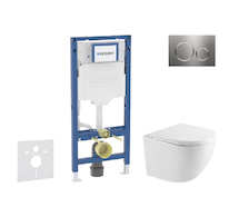 Geberit Duofix - Set předstěnové instalace, klozetu Oudee a sedátka softclose, tlačítko Sigma20, nerez SANI11CA6170