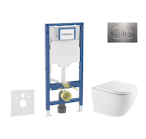 Geberit Duofix - Set předstěnové instalace, klozetu Oudee a sedátka softclose, tlačítko Sigma20, nerez SANI11CA6173