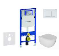 Geberit Duofix - Set předstěnové instalace, klozetu Oudee a sedátka softclose, tlačítko Sigma30, bílá/bílá mat SANI11CA3135
