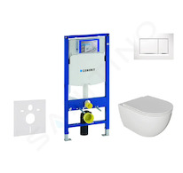 Geberit Duofix - Set předstěnové instalace, klozetu Oudee a sedátka softclose, tlačítko Sigma30, bílá/chrom SANI11CA3115