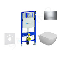 Geberit Duofix - Set předstěnové instalace, klozetu Oudee a sedátka softclose, tlačítko Sigma30, chrom SANI11CA1101