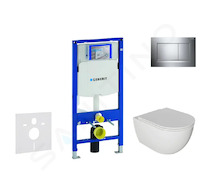 Geberit Duofix - Set předstěnové instalace, klozetu Oudee a sedátka softclose, tlačítko Sigma30, chrom SANI11CA1121