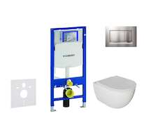 Geberit Duofix - Set předstěnové instalace, klozetu Oudee a sedátka softclose, tlačítko Sigma30, lakovaný chrom mat/chrom SANI11