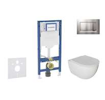 Geberit Duofix - Set předstěnové instalace, klozetu Oudee a sedátka softclose, tlačítko Sigma30, lakovaný chrom mat/chrom SANI11