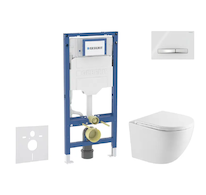 Geberit Duofix - Set předstěnové instalace, klozetu Oudee a sedátka softclose, tlačítko Sigma50, chrom/alpská bílá SANI11CA31100