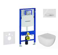 Geberit Duofix - Set předstěnové instalace, klozetu Oudee a sedátka softclose, tlačítko Sigma50, chrom/alpská bílá SANI11CA3134
