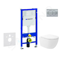 Geberit Duofix - Set předstěnové instalace, klozetu Oudee Vortex a sedátka softclose, tlačítko Delta01, matný chrom SANI11CA1151