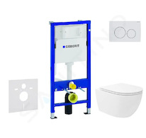 Geberit Duofix - Set předstěnové instalace, klozetu Oudee Vortex a sedátka softclose, tlačítko Delta20, alpská bílá SANI11CA3193