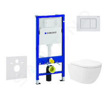 Geberit Duofix - Set předstěnové instalace, klozetu Oudee Vortex a sedátka softclose, tlačítko Delta30, alpská bílá SANI11CA3183
