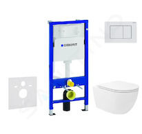 Geberit Duofix - Set předstěnové instalace, klozetu Oudee Vortex a sedátka softclose, tlačítko Delta30, alpská bílá SANI11CA3194