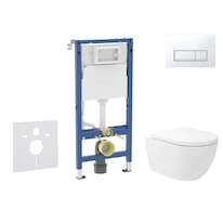 Geberit Duofix - Set předstěnové instalace, klozetu Oudee Vortex a sedátka softclose, tlačítko Delta50, alpská bílá SANI11CA3181