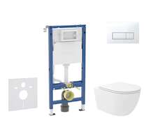 Geberit Duofix - Set předstěnové instalace, klozetu Oudee Vortex a sedátka softclose, tlačítko Delta50, alpská bílá SANI11CA3192