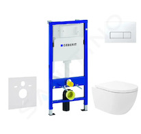 Geberit Duofix - Set předstěnové instalace, klozetu Oudee Vortex a sedátka softclose, tlačítko Delta50, alpská bílá SANI11CA3181