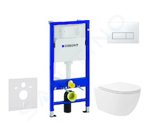 Geberit Duofix - Set předstěnové instalace, klozetu Oudee Vortex a sedátka softclose, tlačítko Delta50, alpská bílá SANI11CA3192