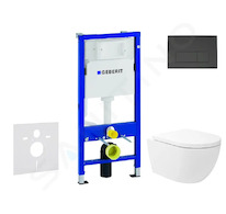 Geberit Duofix - Set předstěnové instalace, klozetu Oudee Vortex a sedátka softclose, tlačítko Delta50, matná černá SANI11CA5149
