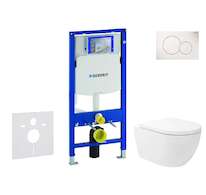Geberit Duofix - Set předstěnové instalace, klozetu Oudee Vortex a sedátka softclose, tlačítko Sigma01, alpská bílá SANI11CA3173