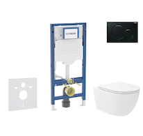 Geberit Duofix - Set předstěnové instalace, klozetu Oudee Vortex a sedátka softclose, tlačítko Sigma01, černá SANI11CA5151B