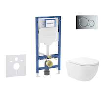 Geberit Duofix - Set předstěnové instalace, klozetu Oudee Vortex a sedátka softclose, tlačítko Sigma01, lesklý chrom SANI11CA114