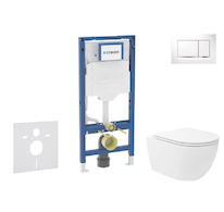 Geberit Duofix - Set předstěnové instalace, klozetu Oudee Vortex a sedátka softclose, tlačítko Sigma20, bílá/chrom SANI11CA3186B