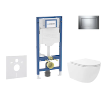 Geberit Duofix - Set předstěnové instalace, klozetu Oudee Vortex a sedátka softclose, tlačítko Sigma20, chrom SANI11CA1153B