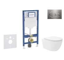Geberit Duofix - Set předstěnové instalace, klozetu Oudee Vortex a sedátka softclose, tlačítko Sigma20, nerez SANI11CA6108B