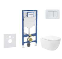 Geberit Duofix - Set předstěnové instalace, klozetu Oudee Vortex a sedátka softclose, tlačítko Sigma30, bílá/bílá mat SANI11CA31