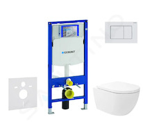 Geberit Duofix - Set předstěnové instalace, klozetu Oudee Vortex a sedátka softclose, tlačítko Sigma30, bílá/bílá mat SANI11CA31
