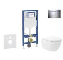 Geberit Duofix - Set předstěnové instalace, klozetu Oudee Vortex a sedátka softclose, tlačítko Sigma30, chrom SANI11CA1147B