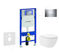 Geberit Duofix - Set předstěnové instalace, klozetu Oudee Vortex a sedátka softclose, tlačítko Sigma30, chrom SANI11CA1153