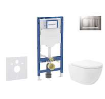 Geberit Duofix - Set předstěnové instalace, klozetu Oudee Vortex a sedátka softclose, tlačítko Sigma30, lakovaný chrom mat/chrom