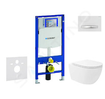 Geberit Duofix - Set předstěnové instalace, klozetu Oudee Vortex a sedátka softclose, tlačítko Sigma50, chrom/alpská bílá SANI11