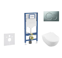 Geberit Duofix - Set předstěnové instalace, klozetu Subway 2.0 a sedátka softclose, tlačítko Sigma01, matný chrom SANI11CK2110