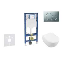 Geberit Duofix - Set předstěnové instalace, klozetu Subway 2.0 a sedátka softclose, tlačítko Sigma01, matný chrom SANI11CK2110