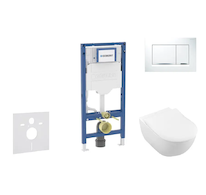 Geberit Duofix - Set předstěnové instalace, klozetu Subway 2.0 a sedátka softclose, tlačítko Sigma20, bílá/lesklý chrom SANI11CK