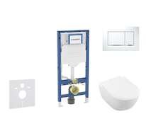 Geberit Duofix - Set předstěnové instalace, klozetu Subway 2.0 a sedátka softclose, tlačítko Sigma30, bílá/lesklý chrom SANI11CK