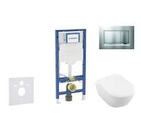 Geberit Duofix - Set předstěnové instalace, klozetu Subway 2.0 a sedátka softclose, tlačítko Sigma30, matný chrom/chrom SANI11CK