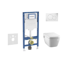 Geberit Duofix - Set předstěnové instalace, klozetu TECEone a sedátka softclose, tlačítko Sigma01, alpská bílá SANI11CT3100