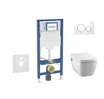 Geberit Duofix - Set předstěnové instalace, klozetu TECEone a sedátka softclose, tlačítko Sigma20, bílá/lesklý chrom SANI11CT310