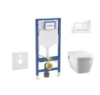 Geberit Duofix - Set předstěnové instalace, klozetu TECEone a sedátka softclose, tlačítko Sigma30, bílá/lesklý chrom SANI11CT310