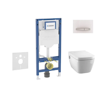 Geberit Duofix - Set předstěnové instalace, klozetu TECEone a sedátka softclose, tlačítko Sigma50, alpská bílá SANI11CT3107