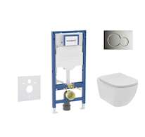 Geberit Duofix - Set předstěnové instalace, klozetu Tesi a sedátka softclose, tlačítko Sigma01, lesklý chrom SANI11CD1109