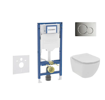 Geberit Duofix - Set předstěnové instalace, klozetu Tesi a sedátka softclose, tlačítko Sigma01, lesklý chrom SANI11CD1109