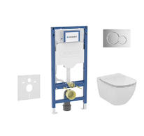 Geberit Duofix - Set předstěnové instalace, klozetu Tesi a sedátka softclose, tlačítko Sigma01, lesklý chrom SANI11CD1133