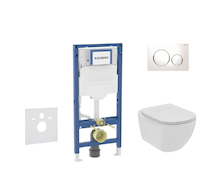 Geberit Duofix - Set předstěnové instalace, klozetu Tesi a sedátka softclose, tlačítko Sigma20, bílá/chrom SANI11CD3111