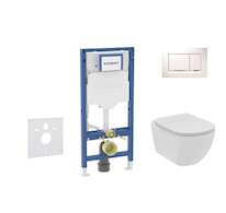 Geberit Duofix - Set předstěnové instalace, klozetu Tesi a sedátka softclose, tlačítko Sigma30, bílá/chrom SANI11CD3112