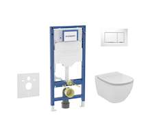 Geberit Duofix - Set předstěnové instalace, klozetu Tesi a sedátka softclose, tlačítko Sigma30, bílá/lesklý chrom SANI11CD3136
