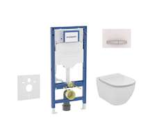 Geberit Duofix - Set předstěnové instalace, klozetu Tesi a sedátka softclose, tlačítko Sigma50, alpská bílá SANI11CD3139