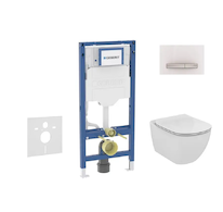 Geberit Duofix - Set předstěnové instalace, klozetu Tesi a sedátka softclose, tlačítko Sigma50, alpská bílá SANI11CD3139