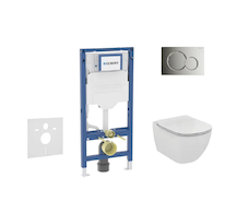 Geberit Duofix - Set předstěnové instalace, klozetu Tesi a sedátka, tlačítko Sigma01, lesklý chrom SANI11CD1117