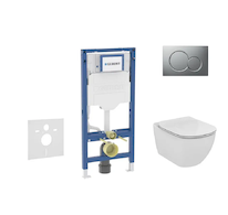 Geberit Duofix - Set předstěnové instalace, klozetu Tesi a sedátka, tlačítko Sigma01, matný chrom SANI11CD2118